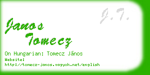 janos tomecz business card